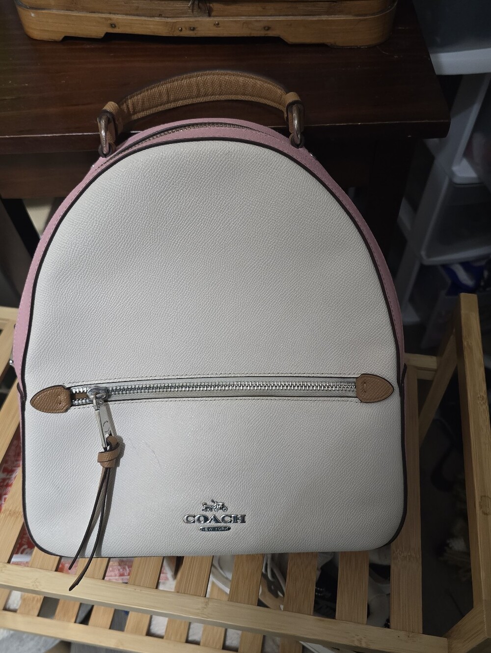 Coach Jordyn Backpack in Colorblock Chalk & Powder Pink Multi